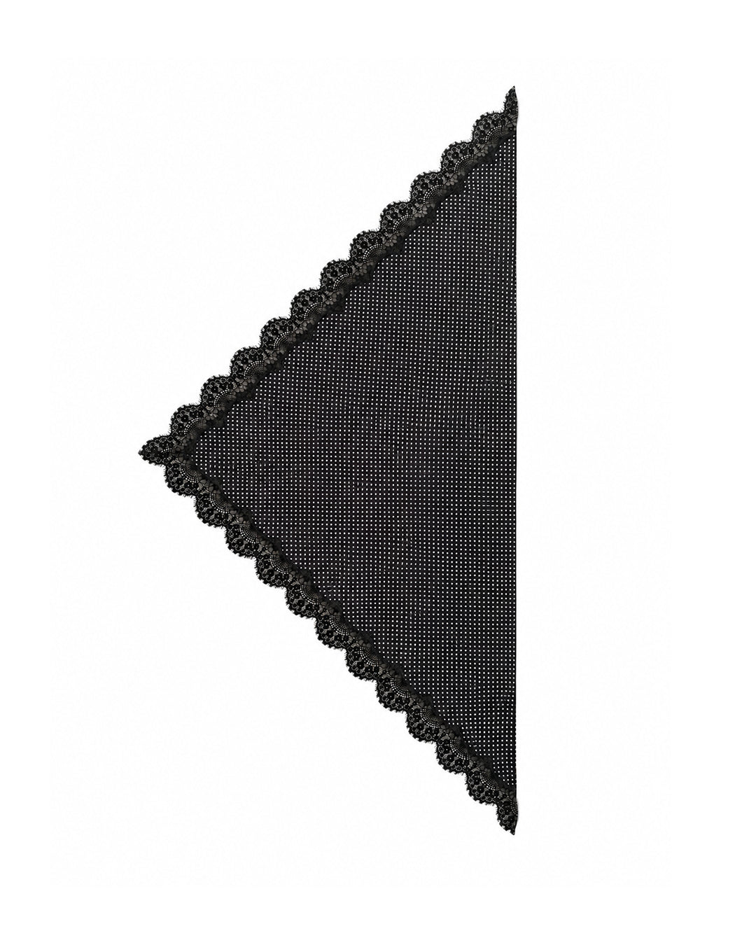 Celine Lace Satin Scarf in Black Polka Dot