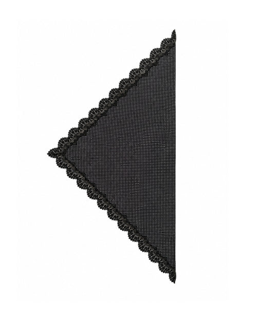 Celine Lace Satin Scarf in Black Polka Dot