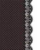 Celine Lace Satin Scarf in Black Polka Dot