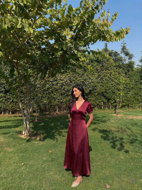 Eleanor Dress in Burgundy