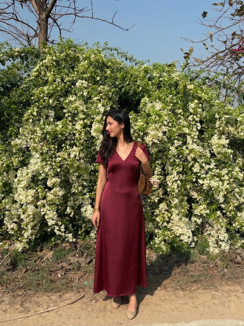 Eleanor Dress in Burgundy