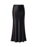 Celine Satin Skirt in Black