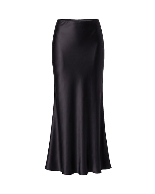 Celine Satin Skirt in Black
