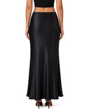 Celine Satin Skirt in Black