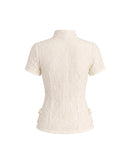 Mandarin Lace Top in Cream