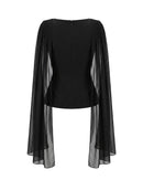 Audrey Dupatta Top in Black