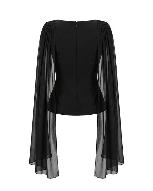 Audrey Dupatta Top in Black