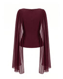 Audrey Dupatta Top in Burgundy