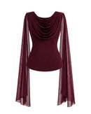 Audrey Dupatta Top in Burgundy