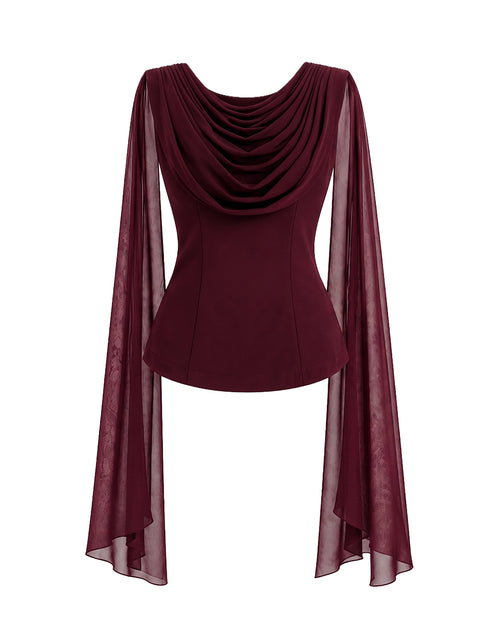Audrey Dupatta Top in Burgundy