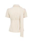 Sylvie Top with Scarf in Cream