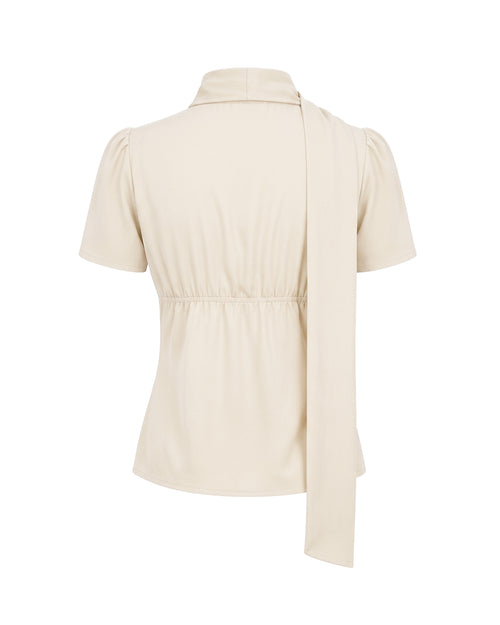 Sylvie Top with Scarf in Cream
