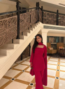 Noor Suit Set in Crimson