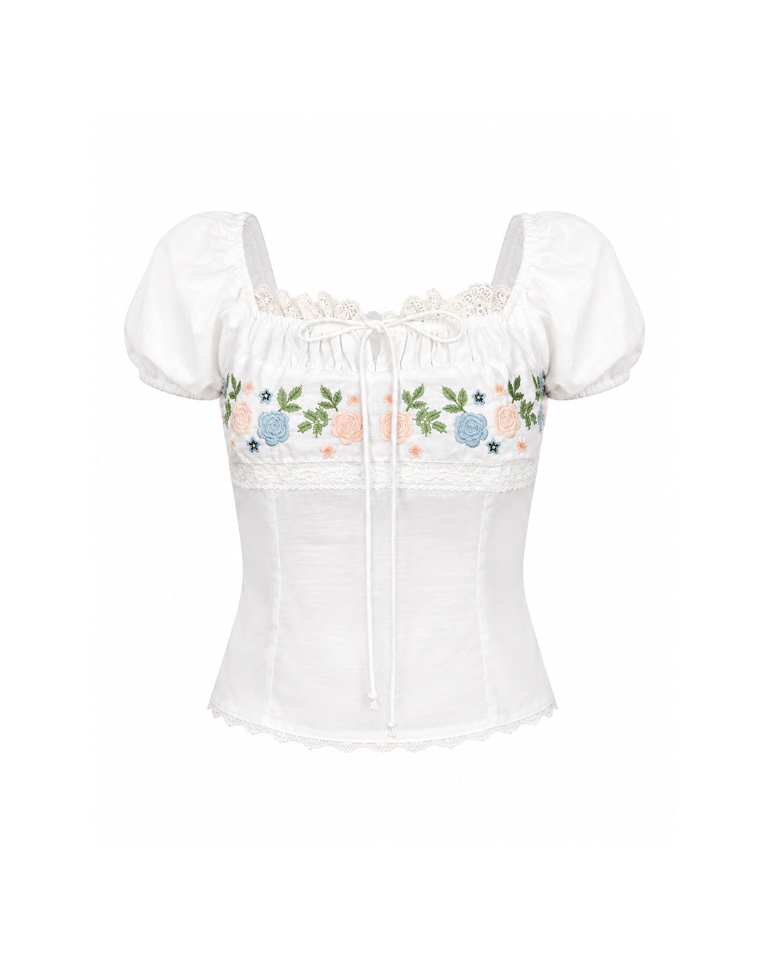 Belle Rosette Embroidered Top - PREORDER