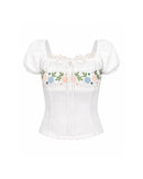 Belle Rosette Embroidered Top - PREORDER