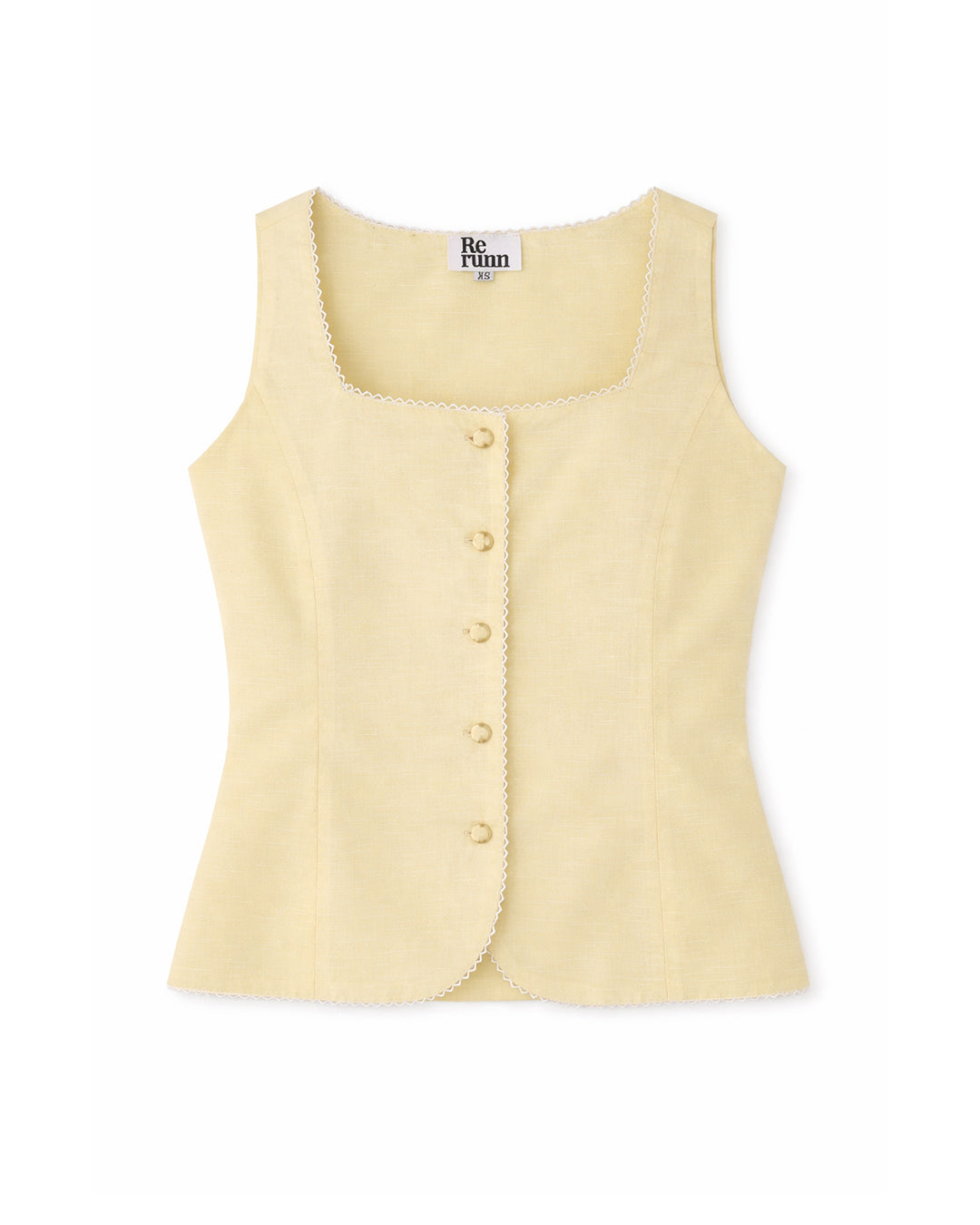 Gigi Linen Vest in Butter Yellow