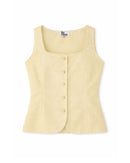 Gigi Linen Vest in Butter Yellow