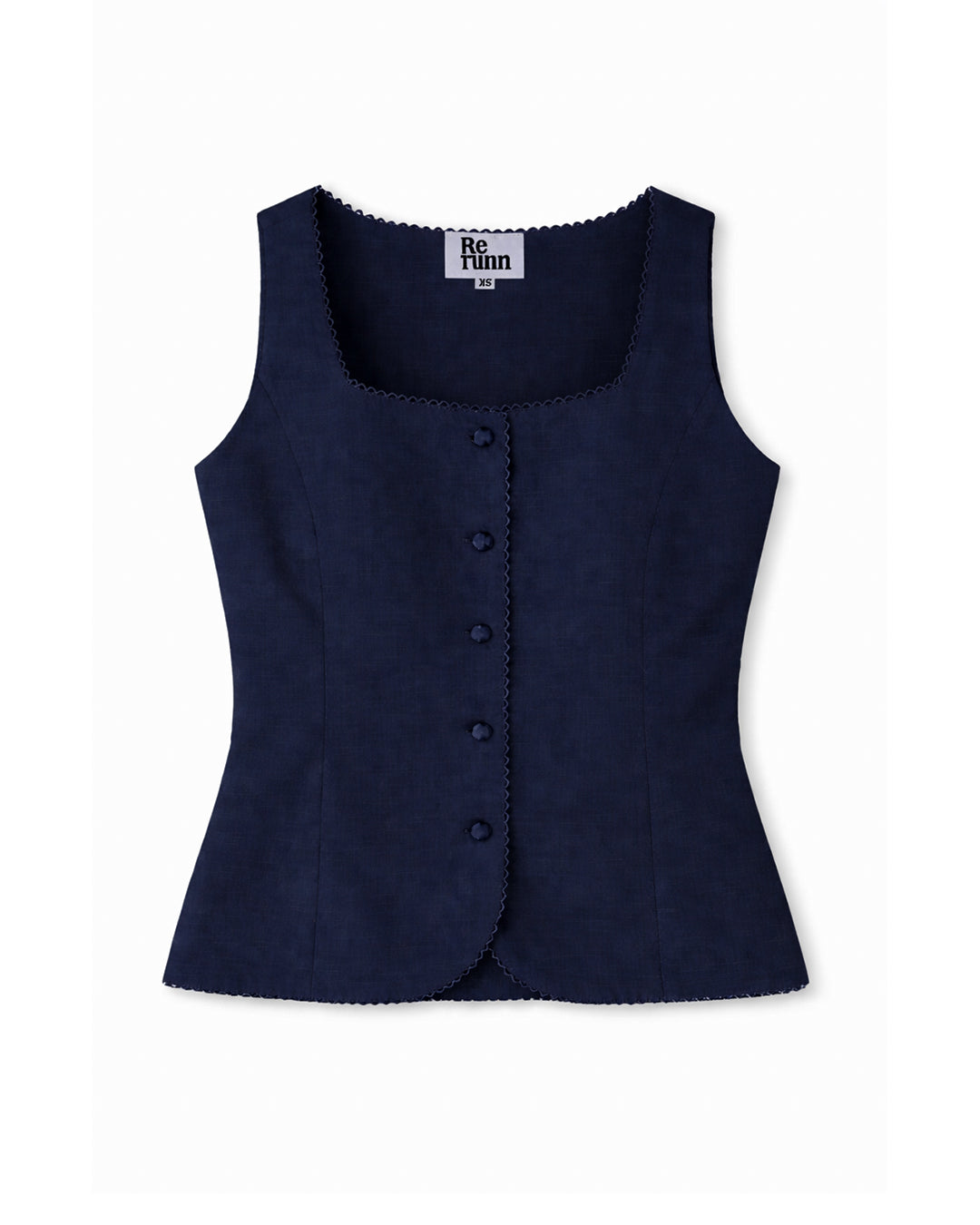 Gigi Linen Vest in Navy