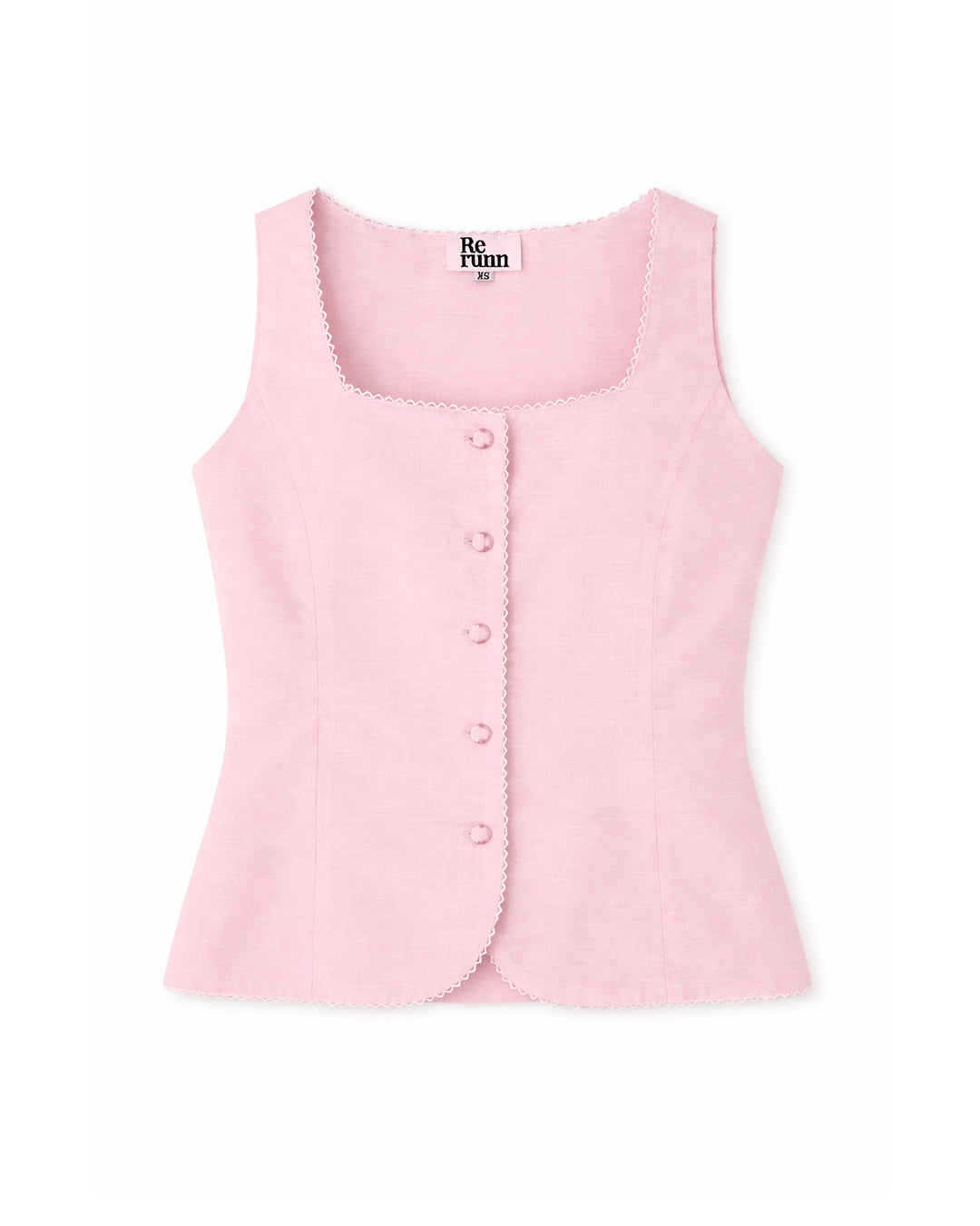 Gigi Linen Vest in Pink