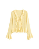 Juliette Ruffle Top in Butter Yellow