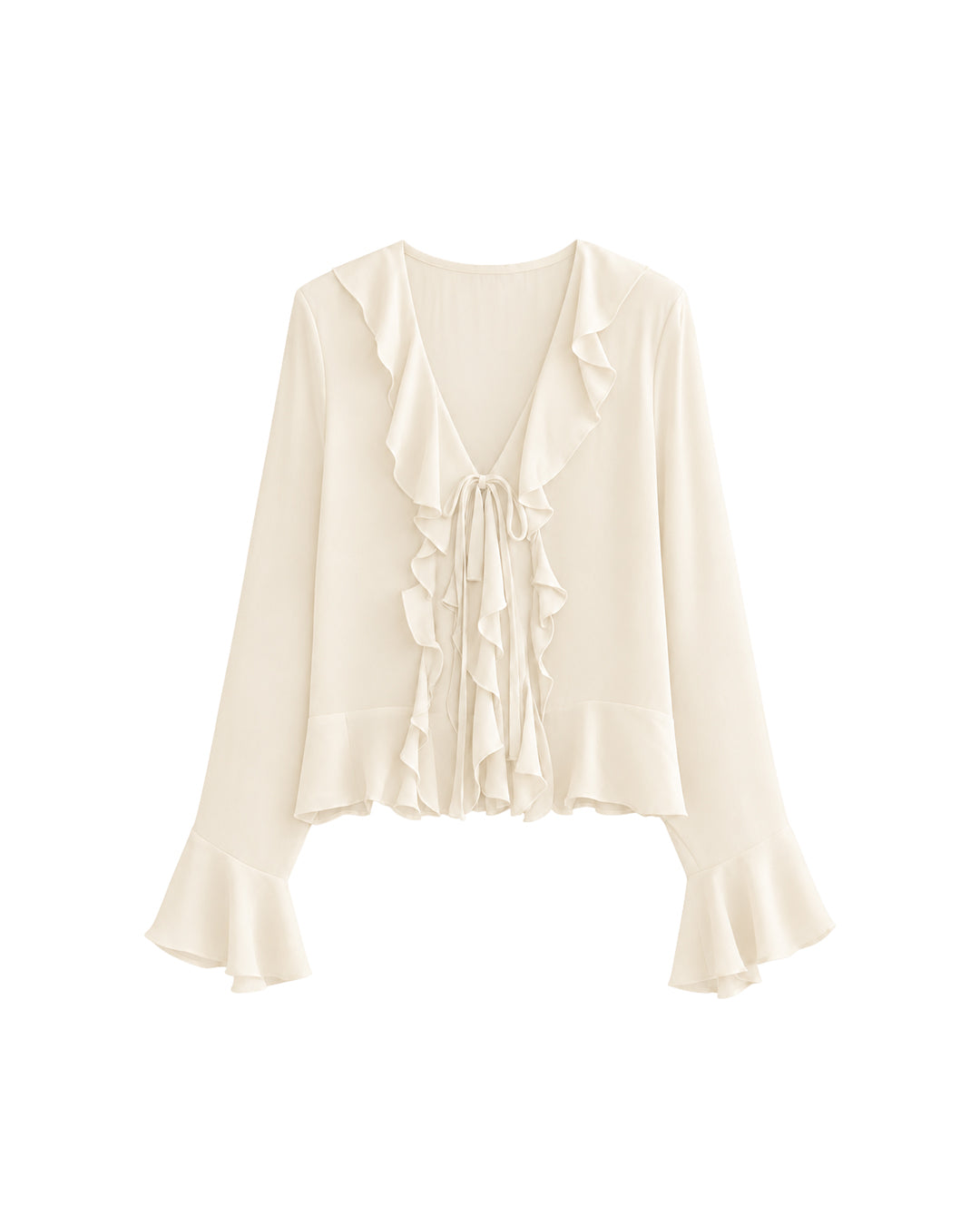 Juliette Ruffle Top in Cream