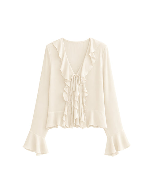 Juliette Ruffle Top in Cream