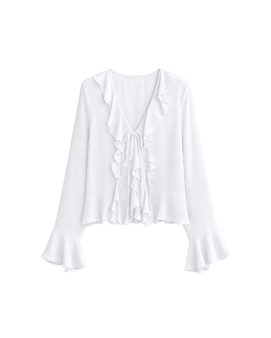 Juliette Ruffle Top in White