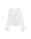 Juliette Ruffle Top in White
