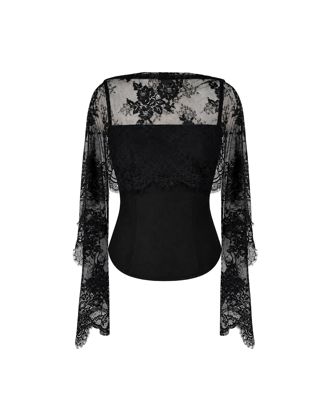 Eternal Muse Dupatta Top in Black