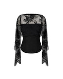 Eternal Muse Dupatta Top in Black