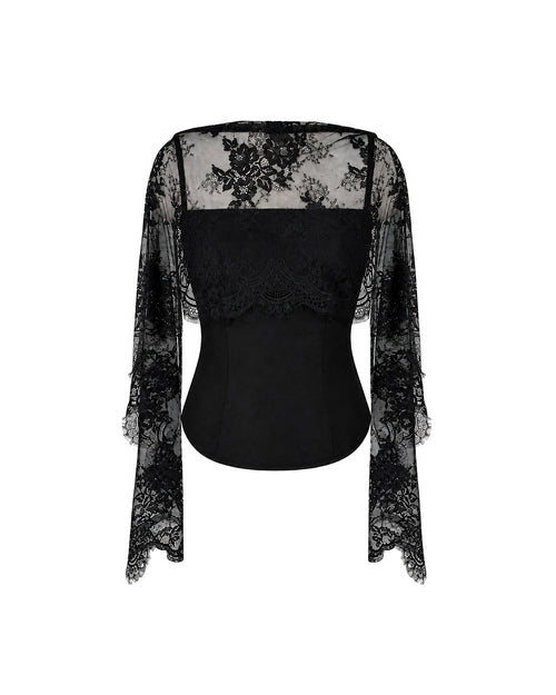 Eternal Muse Dupatta Top in Black
