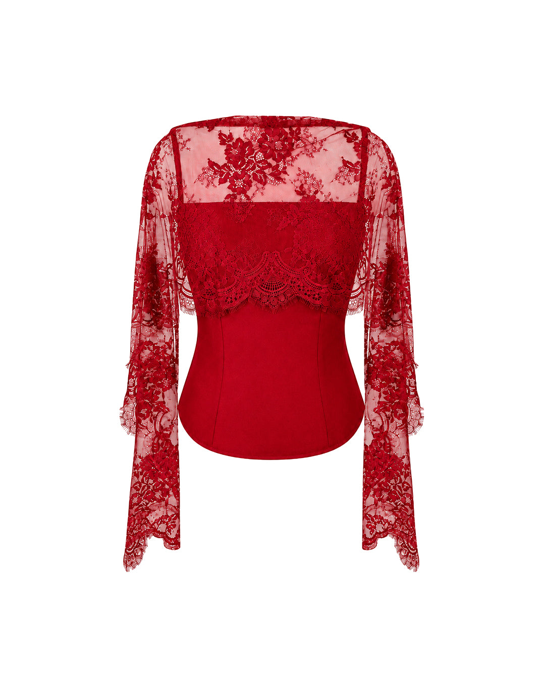 Eternal Muse Dupatta Top in Crimson