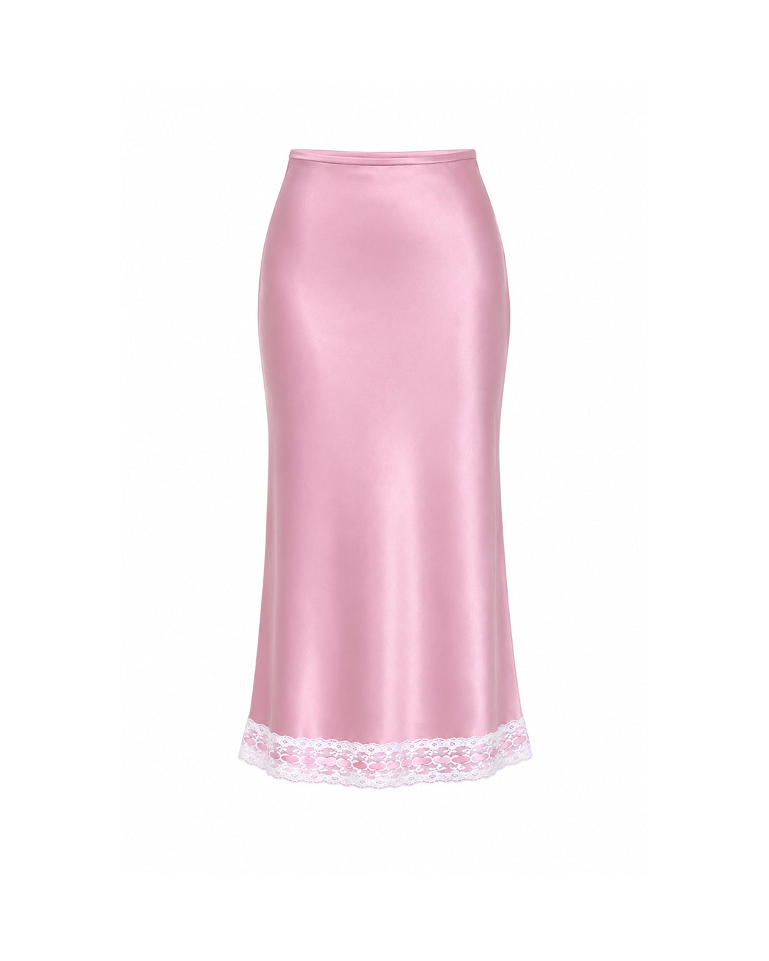Camille Lace Satin Skirt in Blush