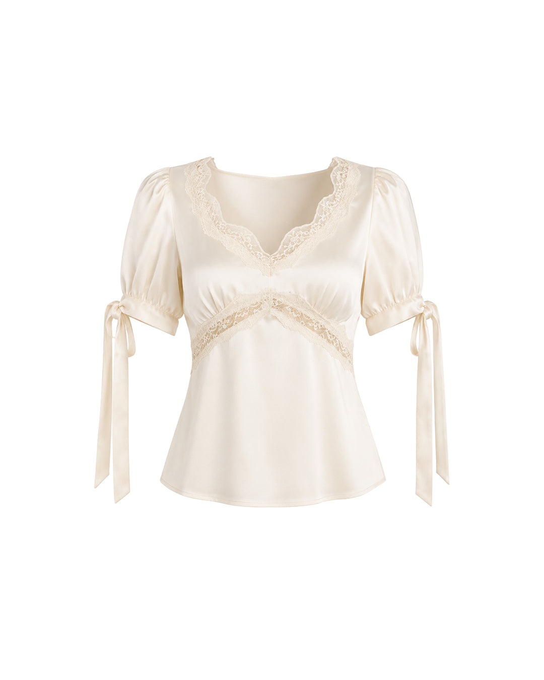 Lucine Satin Top in Cream