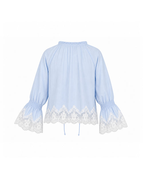 Isadora Lace Top in Sky - PREORDER