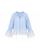 Isadora Lace Top in Sky - PREORDER