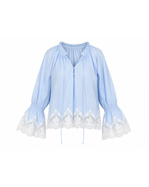 Isadora Lace Top in Sky - PREORDER