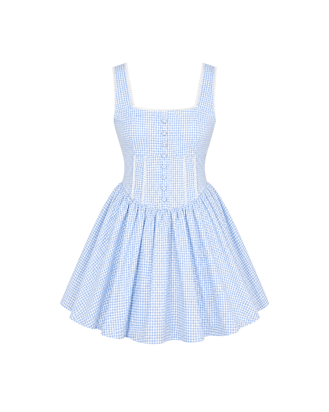 Aurora Princess Dress in Blue Gingham