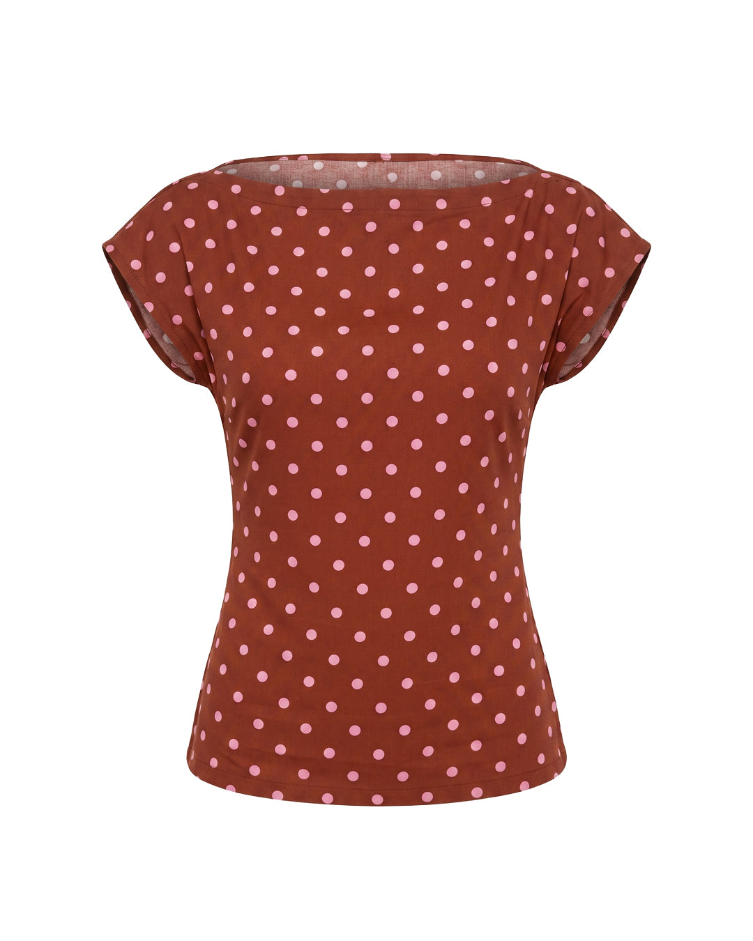 Lizzie Top in Brown Polka Dot