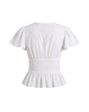 Vivienne Top in White Eyelet