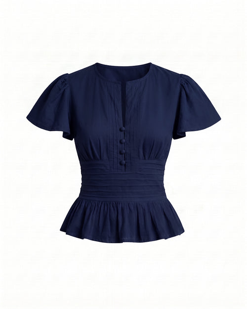 Vivienne Top in Navy- MADE TO ORDER