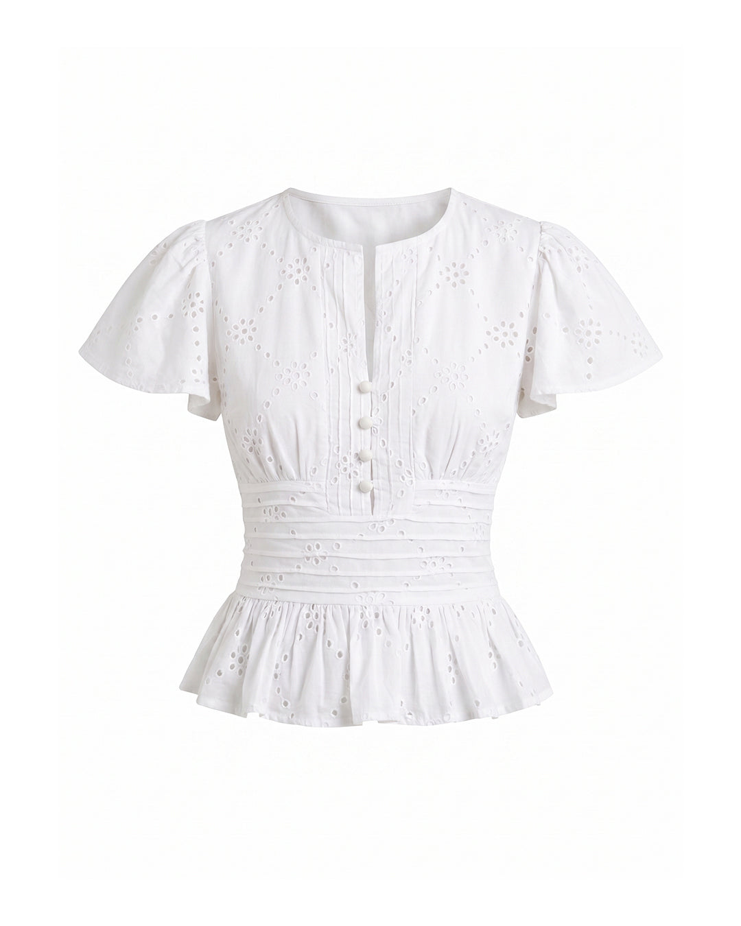 Vivienne Top in White Eyelet