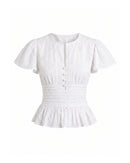 Vivienne Top in White Eyelet