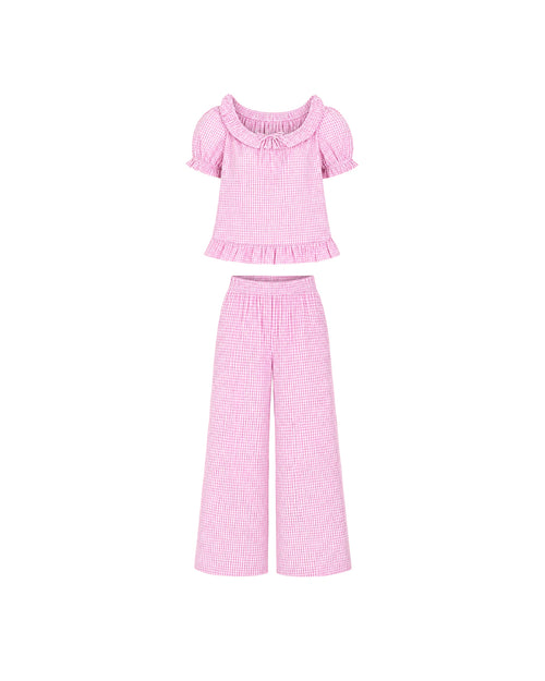 Sleepy Girl Set in Pink Gingham