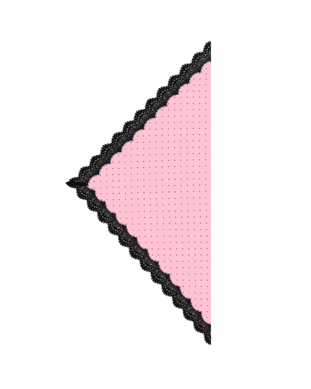 Celine Lace Satin Scarf in Pink Polka Dot