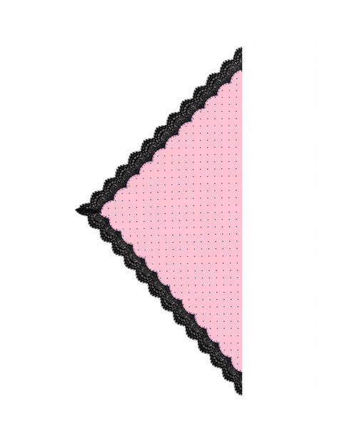 Celine Lace Satin Scarf in Pink Polka Dot
