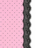 Celine Lace Satin Scarf in Pink Polka Dot
