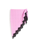 Celine Lace Satin Scarf in Pink Polka Dot
