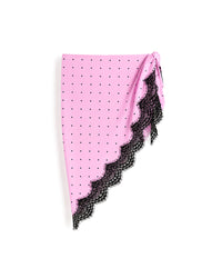 Celine Lace Satin Scarf in Pink Polka Dot