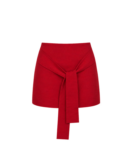 Eleanor Mini Skirt in Crimson
